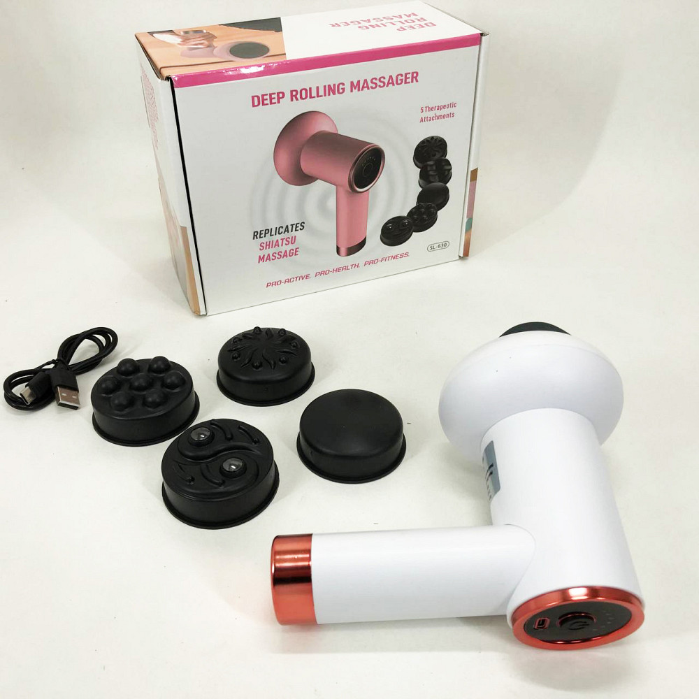 Ручной массажер для шеи и тела Deep Rolling Massager, Профессиональный массажер пистолет NA-62 Львов - изображение 8