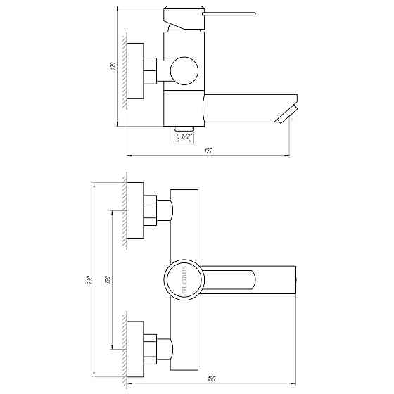 Змішувач для ванни Globus Lux WIEN SBT2-102N Тернопіль
