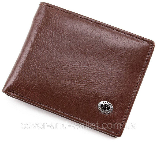 Маленький мужской кошелек c зажимом на магнитах из гладкой кожи ST Leather Киев - изображение 4