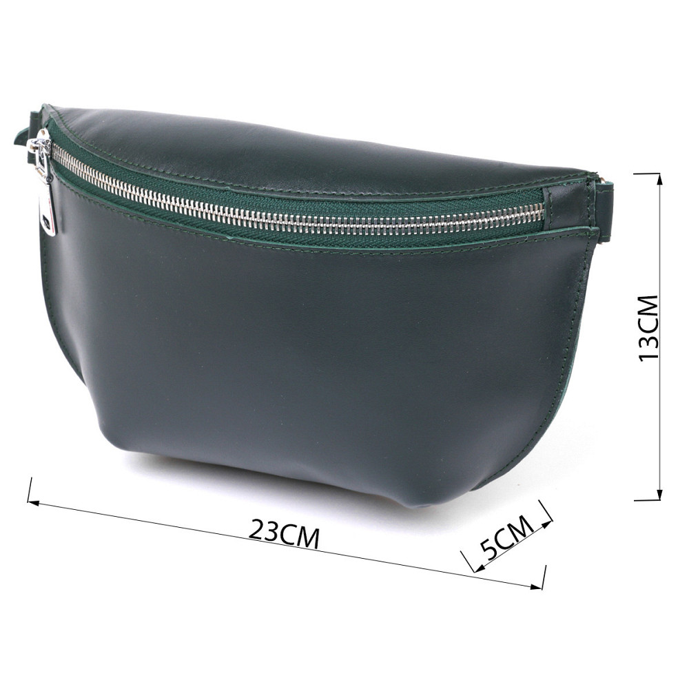 Шкіряна сумка на пояс Shvigel 16390 Зелений Київ - фото 3