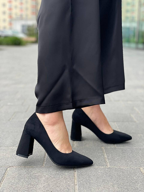 Meideli Туфлі жіночі MEIDELI чорні еко-замша каблук 8 см розміри 36-40 (L222-6) Коломыя - изображение 5