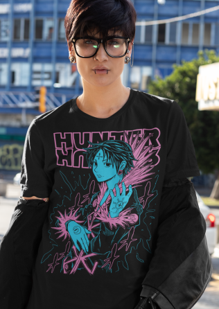 Футболка для мальчика аниме Охотник × Охотник оверсайз (рост от 165 до 180 ) Черний AnimeJ0631m Днепр