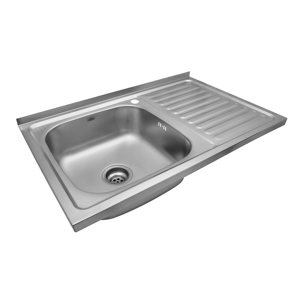 Кухонна мийка з нержавіючої сталі накладна Kroner KRP Satin - 5080L (0.8 мм) Київ - фото 3