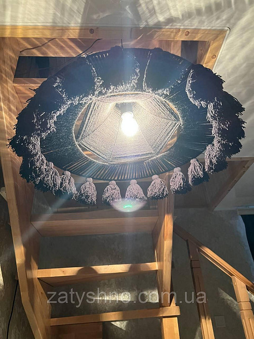 Люстра плетеная черная  круглая Киев - изображение 7