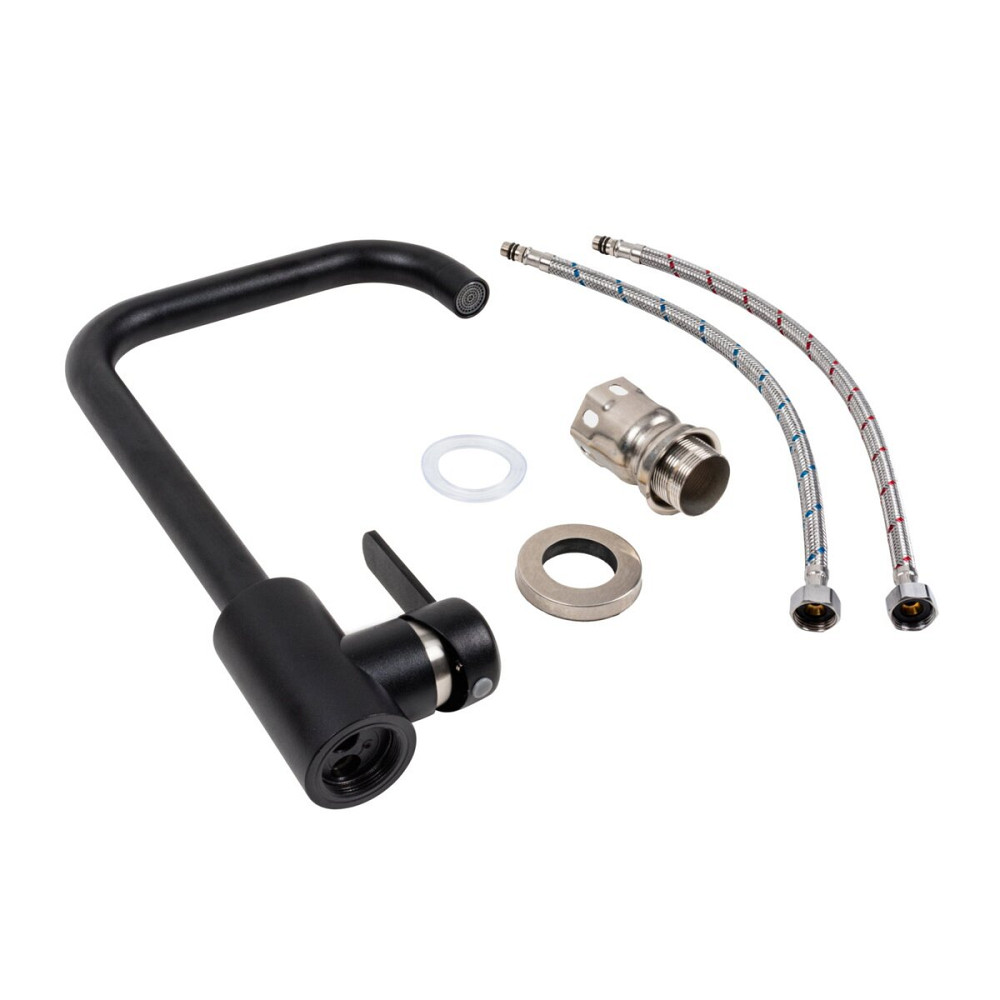 PLATINUM Змішувач кухонний Platinum KT 11 (3008B-FH) Чорний матовий Киев - изображение 2