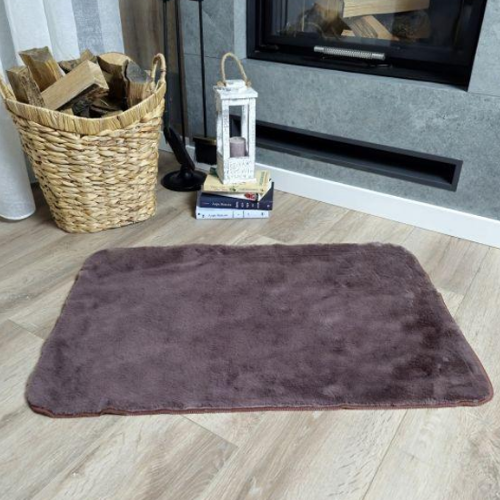 Килимок для підлоги з еко-хутра ТМ Dariana Moonbeam 60*90 см горіховий Житомир - фото 4