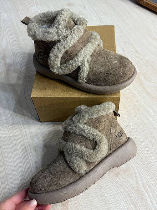 Черевики жіночі Hengji 13-3 уггі замшеві на хутрі з опушкою бежеві, 38, 24 см Київ - фото 11