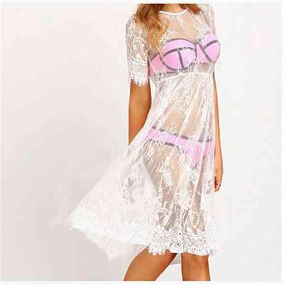 Накидка для пляжа из кружева белый XL Киев