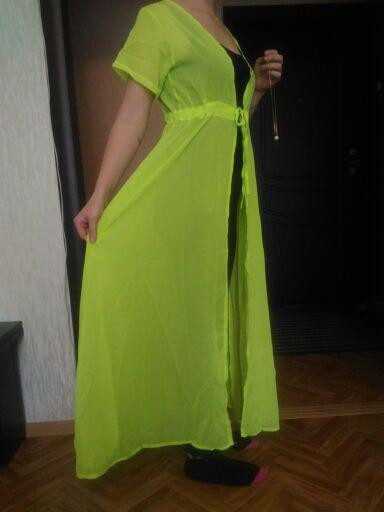 Пляжний халат з коротким рукавом 42 салатовий Київ - фото 4