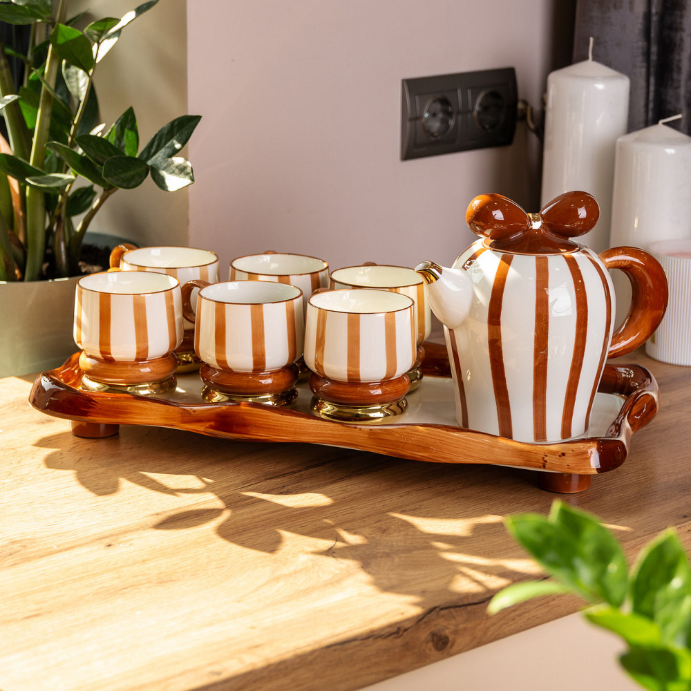 Чайний сервіз на 6 персон з фарфоровою підставкою Київ - фото 5