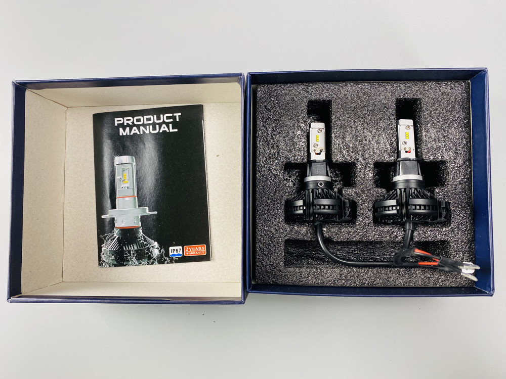 X3 Лампа світлодіодна цоколь H1 (к-кт 2 шт) 12/24V, 50W, 4000Lm + вентилятор (авиац. алюмін. профілю.) Мукачево - фото 10