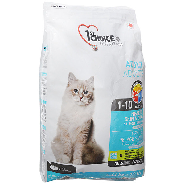 1st Choice Adult Healthy Skin&Coat ФЕСТ ЧОЙС ХЕЛЗИ ЛОСОСЬ сухой суперпремиум корм для котов Киев - изображение 1
