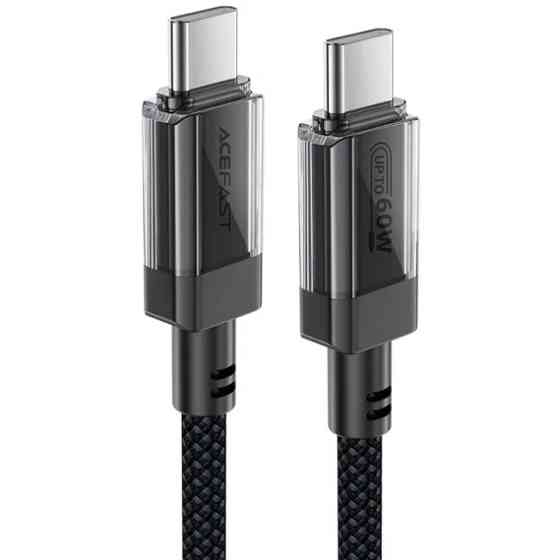 Кабель USB 2.0 Type-C M-M, 1.2м 60W stainless steel Black, C12-03 Acefast Вінниця