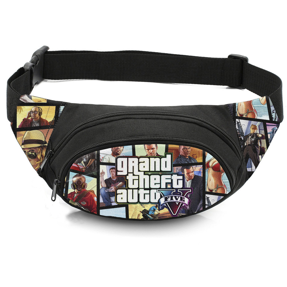 Сумка-бананка дитяча з принтом GTA поясна сумка для хлопчика (4455) Київ - фото 1