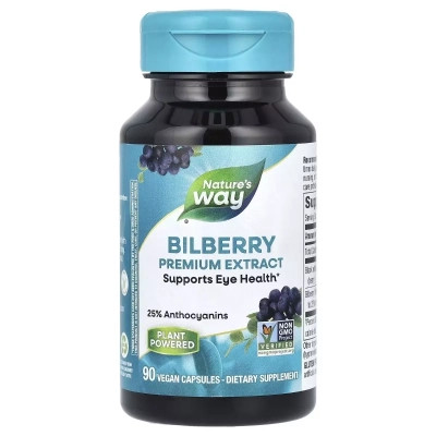 Трави Nature&apos;s Way Чорниця, преміум екстракт, Bilberry, Premium Extract, 90 вегетаріан. (NWY-60510) Вінниця - фото 1