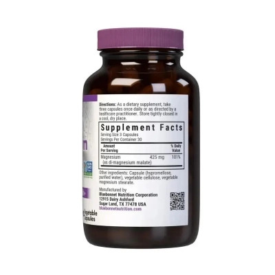 Мінерали Bluebonnet Nutrition Магній малат, Magnesium Malate, 90 вегетаріанських капсул (BLB0752) Вінниця - фото 2
