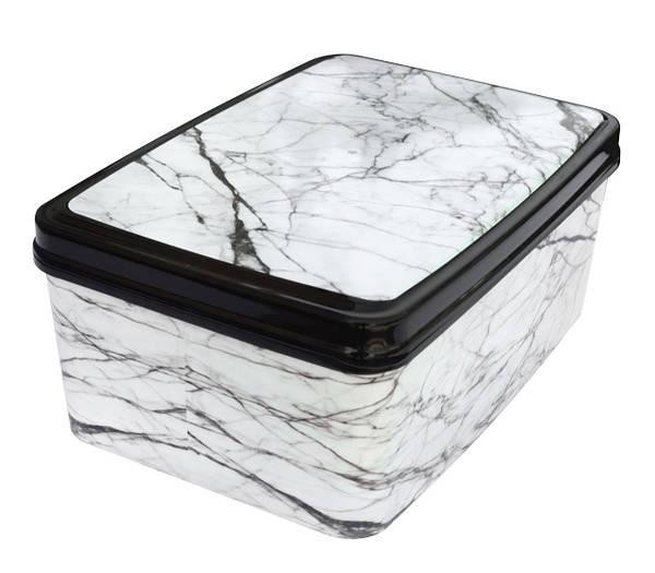 Контейнер з кришкою 2.1 л Білий мармур Харків - фото 1