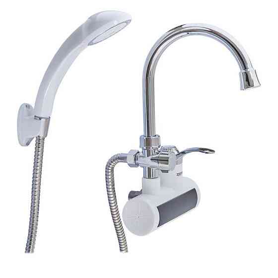 Проточный водонагреватель 3 кВт Zerix ELW22-EW с индикатором температуры, настенный с шлангом и лейкой (ZX4934) Харьков