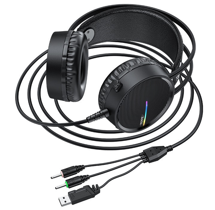 Навушники геймерські HOCO W100 Touring Gaming Hi-Res, чорні. Вінниця - фото 4