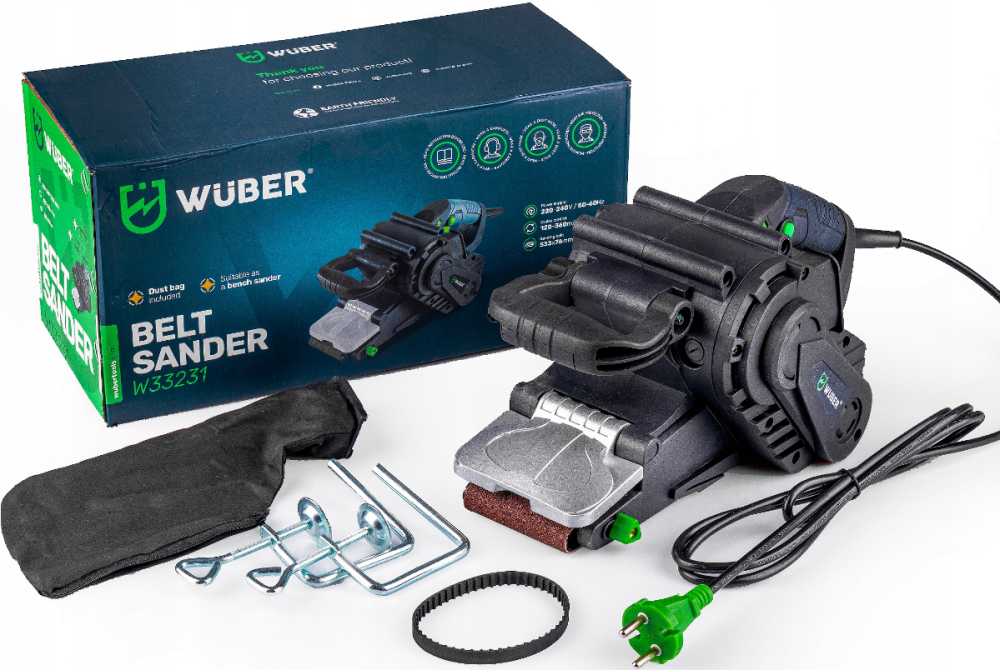 Шліфмашина стрічкова з регулюванням Wuber 1900Вт (Польща) Київ - фото 4
