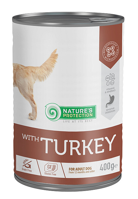 Nature's Protection Adult Turkey Вологий корм для собак з індичкою, 400 г Київ - фото 1