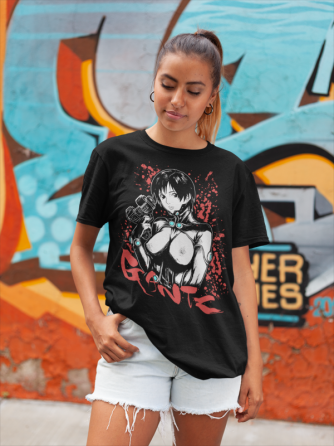 Футболка чоловіча з аніме принтом Кеі Куроно Гантз Манга оверсайз (S/M/L) Чорний AnimeJ0005 Дніпро