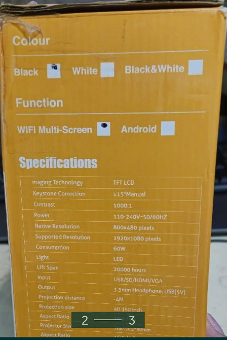 LCD Проєктор Owlenz SD60 Wi-Fi Black. Харків - фото 3