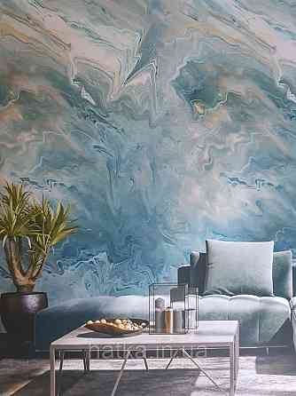 Шпалери вінілові Grandeco One roll one motif 1.59x2.8 панно мурал 3д лофт під камінь червоні сині коричневі Київ