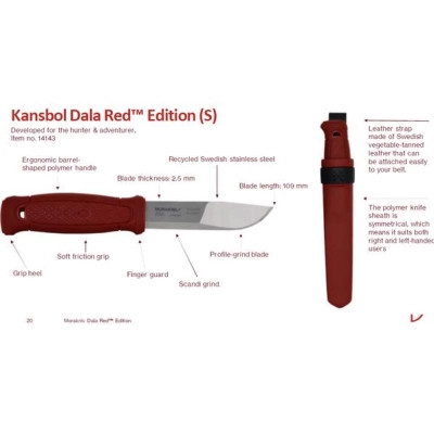 Нож Morakniv Kansbol stainless steel Dala Red (14143) Винница - изображение 2