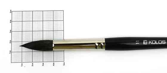 Пензель білка кругла Classic 3049R №11 коротка ручка KOLOS Київ