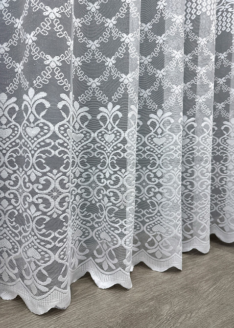 Тюль жакард, колір білий 1610т Київ - фото 6