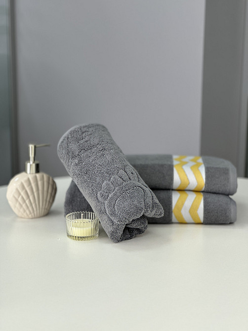 Комплект махровых полотенец с дизайном + коврик для ног Ideal Textile Черновцы - изображение 7