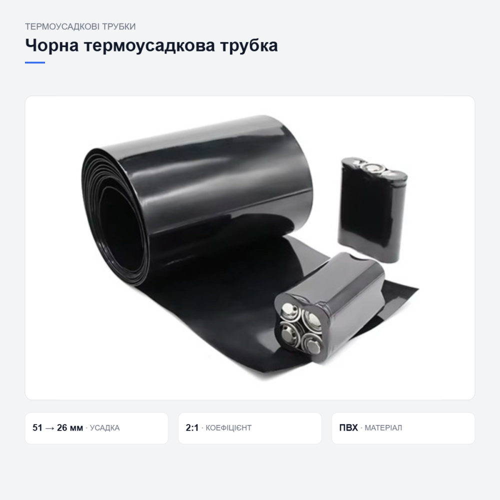 Чорна термоусадкова трубка для дротів Київ - фото 14