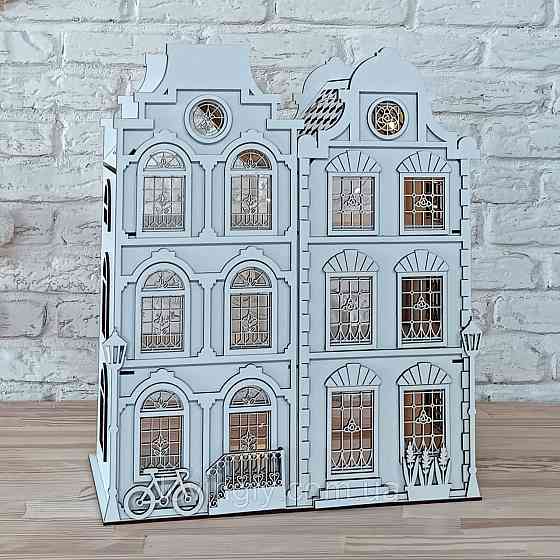 Ажурний ляльковий будиночок 45 см з повним набором меблів 16 одиниць. Ірпінь