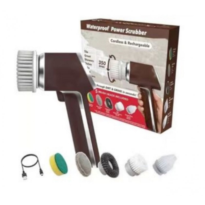 Бездротова Електрична щітка для прибирання та миття посуду з 5 змінними насадками, USB заряджання Одеса - фото 1