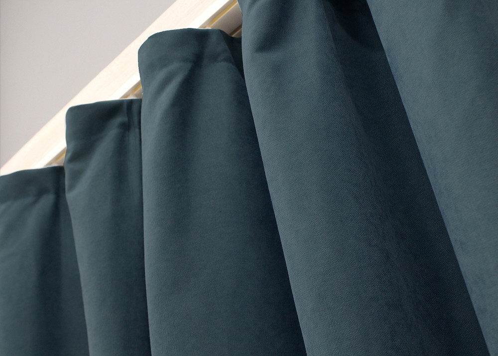 Комплект коротких штор VR-Textil Мікровелюр Petek № 1489ш Сіро-блакитний 130х170 см 2 шт (35-0215) Київ - фото 8