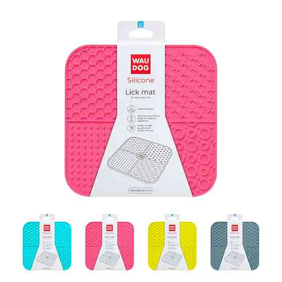 Коврик для слизи WAUDOG Silicone, 190х190х10 мм, розовый Киев