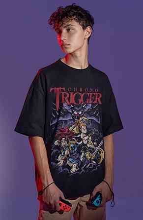 Футболка для мальчика аниме Кхроно Триггер Лого С оверсайз (рост от 165 до 180 ) Черний AnimeJ0860m Днепр