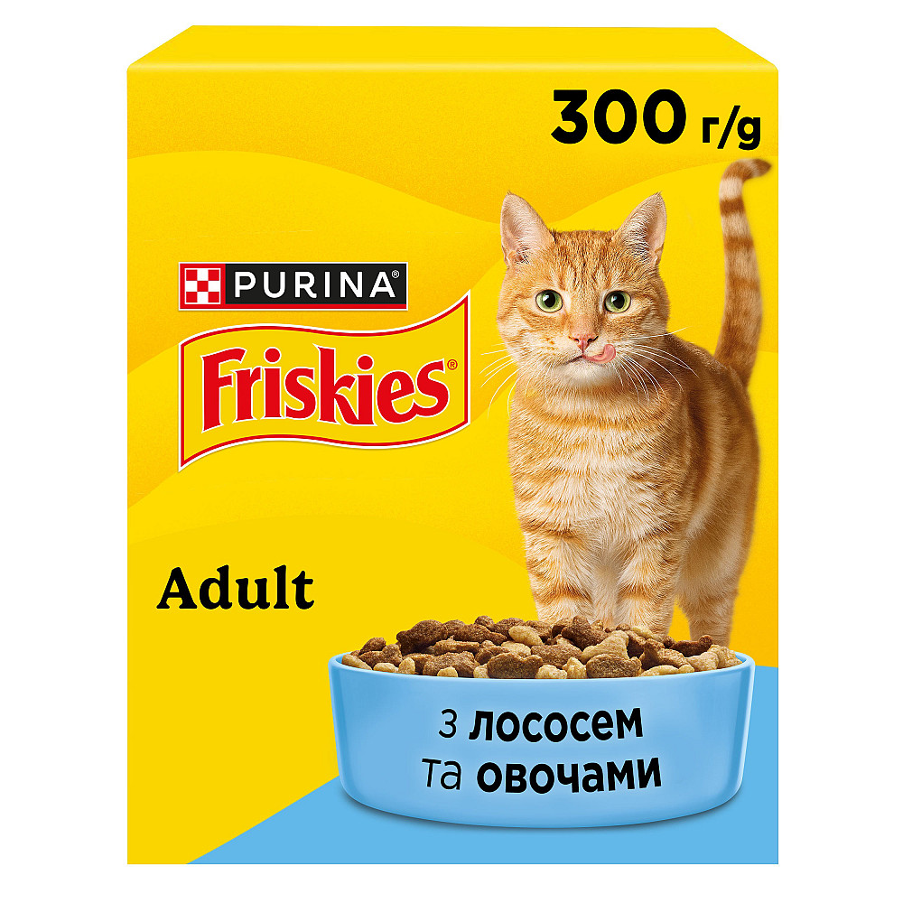 Сухой корм FRISKIES для взрослых кошек, с лососем и овощами, 300 г Киев - изображение 2