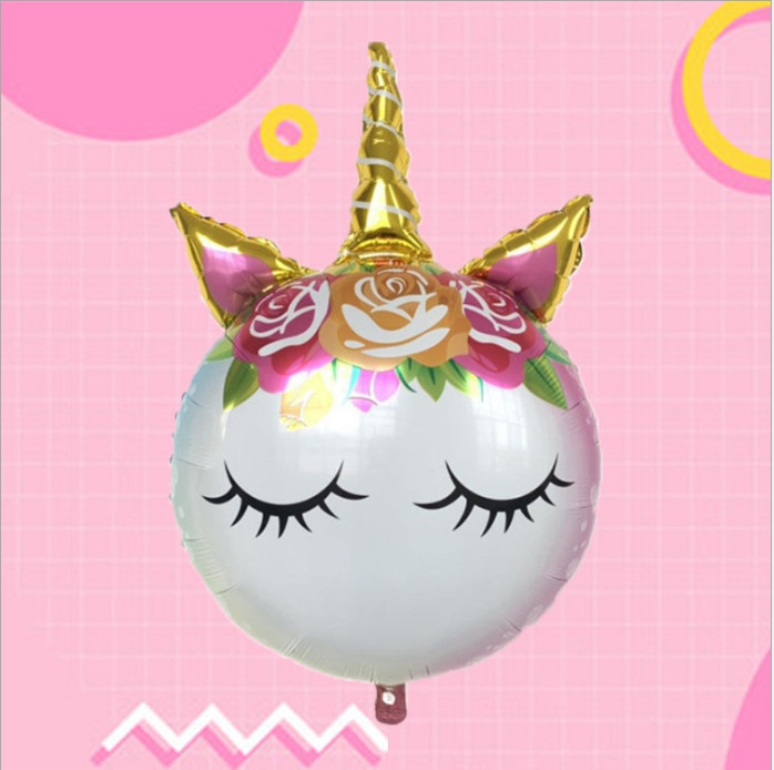 Фольгована куля 60х90 см "Єдиноріг голова кругла" (54) в пакованні (1 пачка) Харків - фото 1