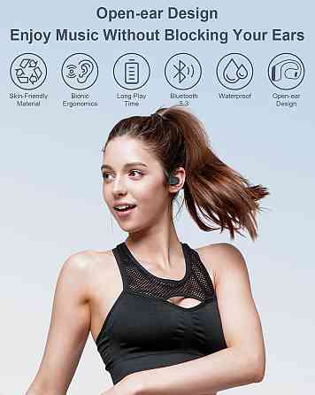 Наушники беспроводные открытого типа Open-Ear, Bluetooth для бега, спорта, фитнеса, водонепроницаемые IPX5 Киев