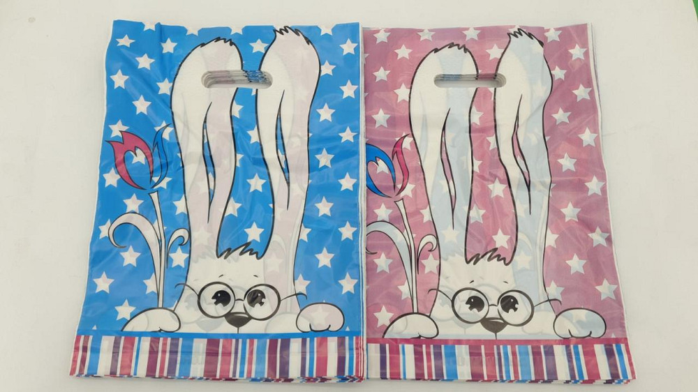 Пакет із прорізною ручкою (30*37+3) Заєць Леомі (50 шт.) Харків - фото 3