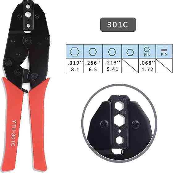Кліщі YTH-301c для обтиску неізольованих наконечників та гільз Київ