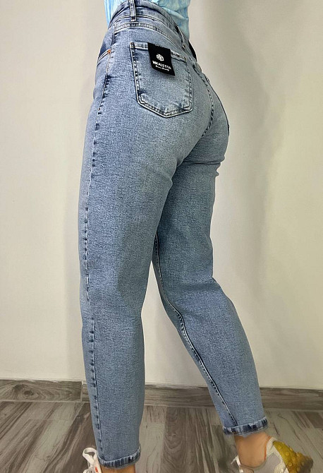 Джинси жіночі Mikaletta 3255 MOM RELAX comfort jeans висока посадка банани стрейчеві блакитні, блакитний, 29, 29, 82 см, 115 см Київ - фото 2