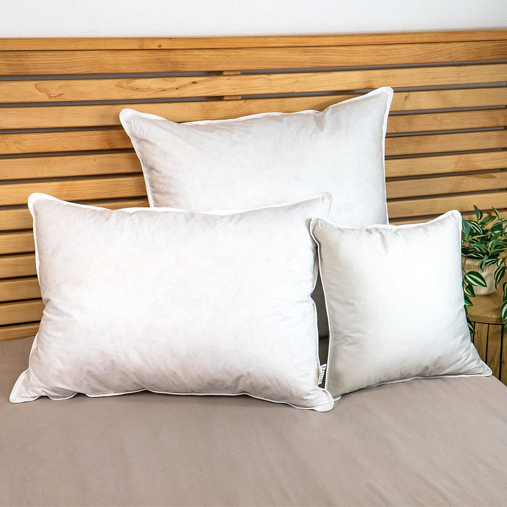 Подушка пухова преміум якості YouStar 50% пух 50% перо Батист - пружна 40x60 см (Білий) Суми - фото 5