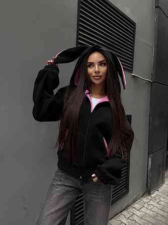 Жіноча стильна худі з вушками тринити на флісі Одеса