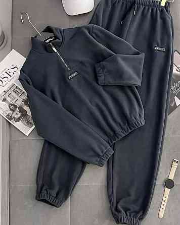 Женский повседневный теплый костюм из двухстороннего флиса с нашивками Графит, 42/46 Одесса