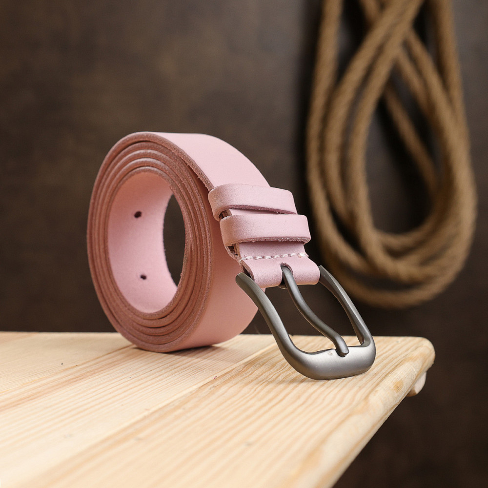 Женский кожаный ремень Vintage 20778 Розовый Киев - изображение 8