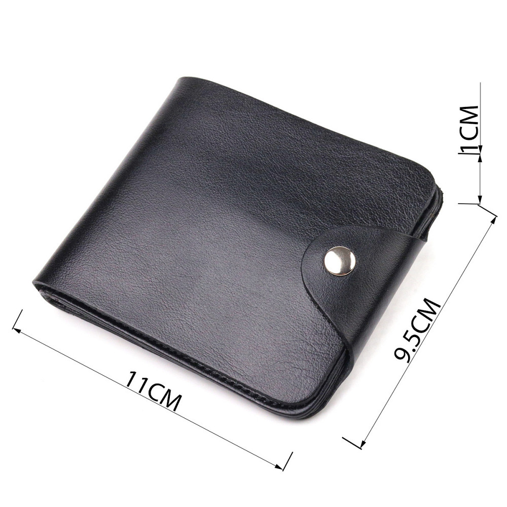 Вместительное мужское портмоне в два сложения из натуральной гладкой кожи Черное (CANPELLINI) Киев - изображение 7