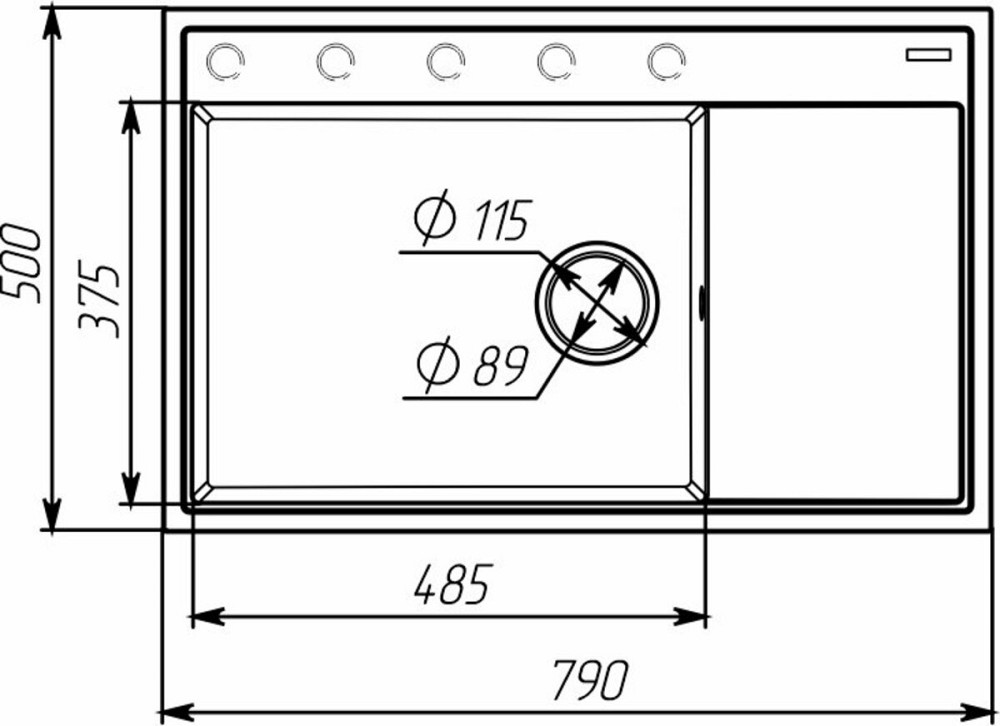 VALESO Гранітна мийка для кухні VALESO AZURIT 7950 матова Біла в крапку Киев - изображение 6
